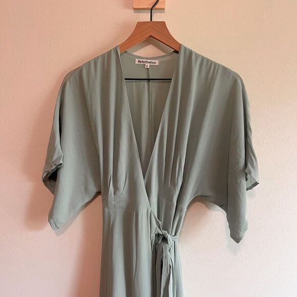 Reformation Winslow Wrap Midi Dress Size XS - Picture 5 of 9